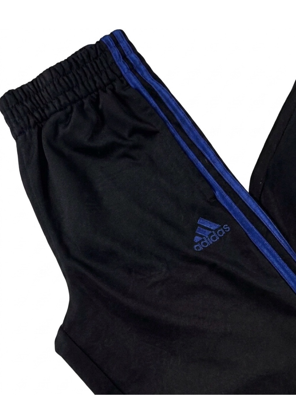 Adidas Black Joggers with Blue Side Stripes Tapered Leg